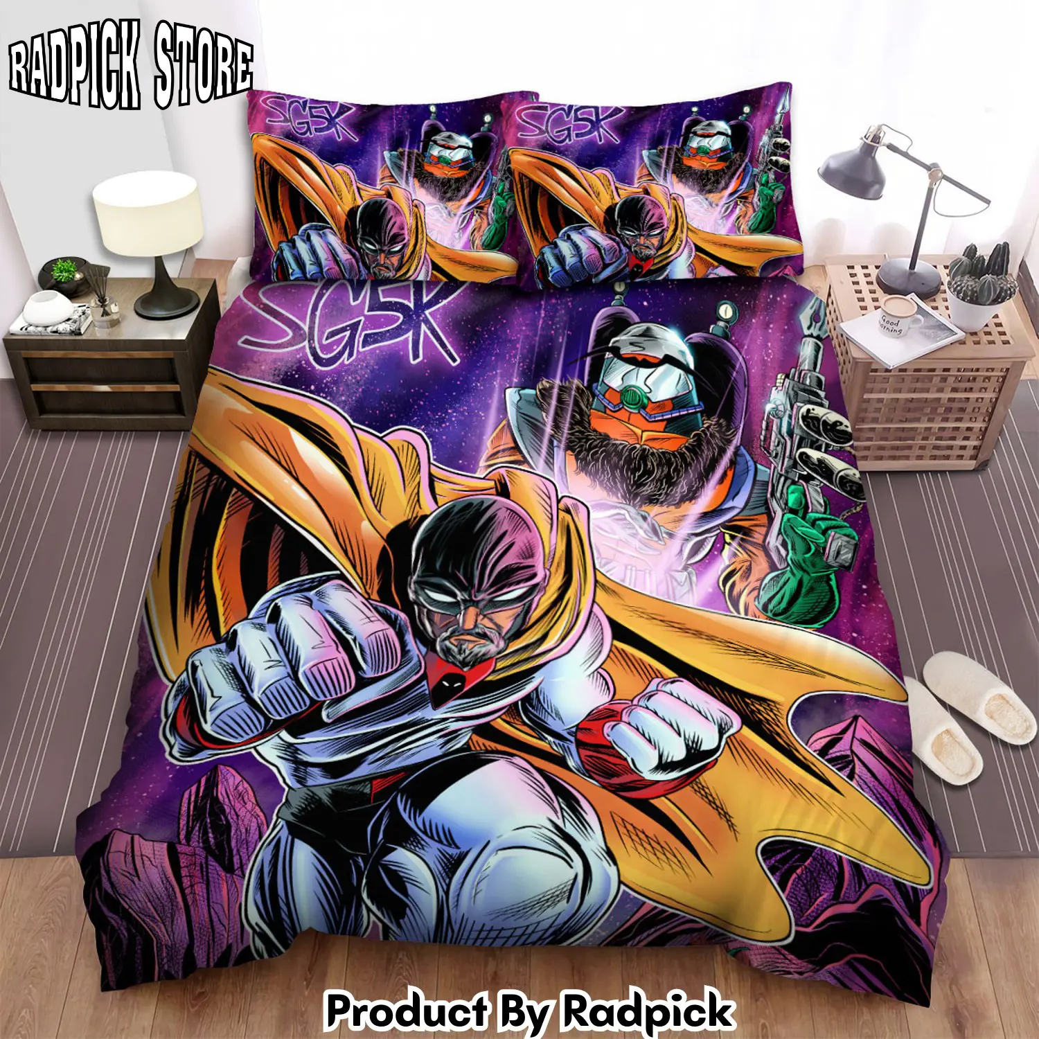Radpick space ghost and monsters artwork bed sheets spread duvet cover bedding sets rp3272112